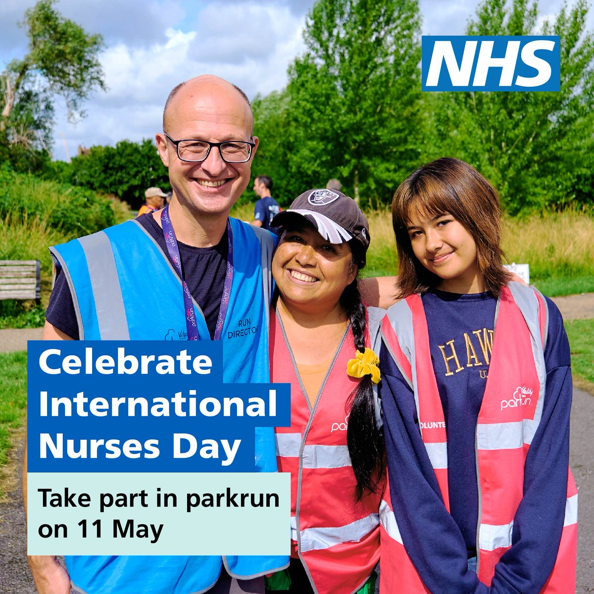 Take part in a local @parkrunUK event on Saturday 11 May for International Nurses Day. You can walk, jog, run or volunteer as we recognise and thank our #nurses. Find out more: orlo.uk/E1Ozc #teamCNO #IND2024