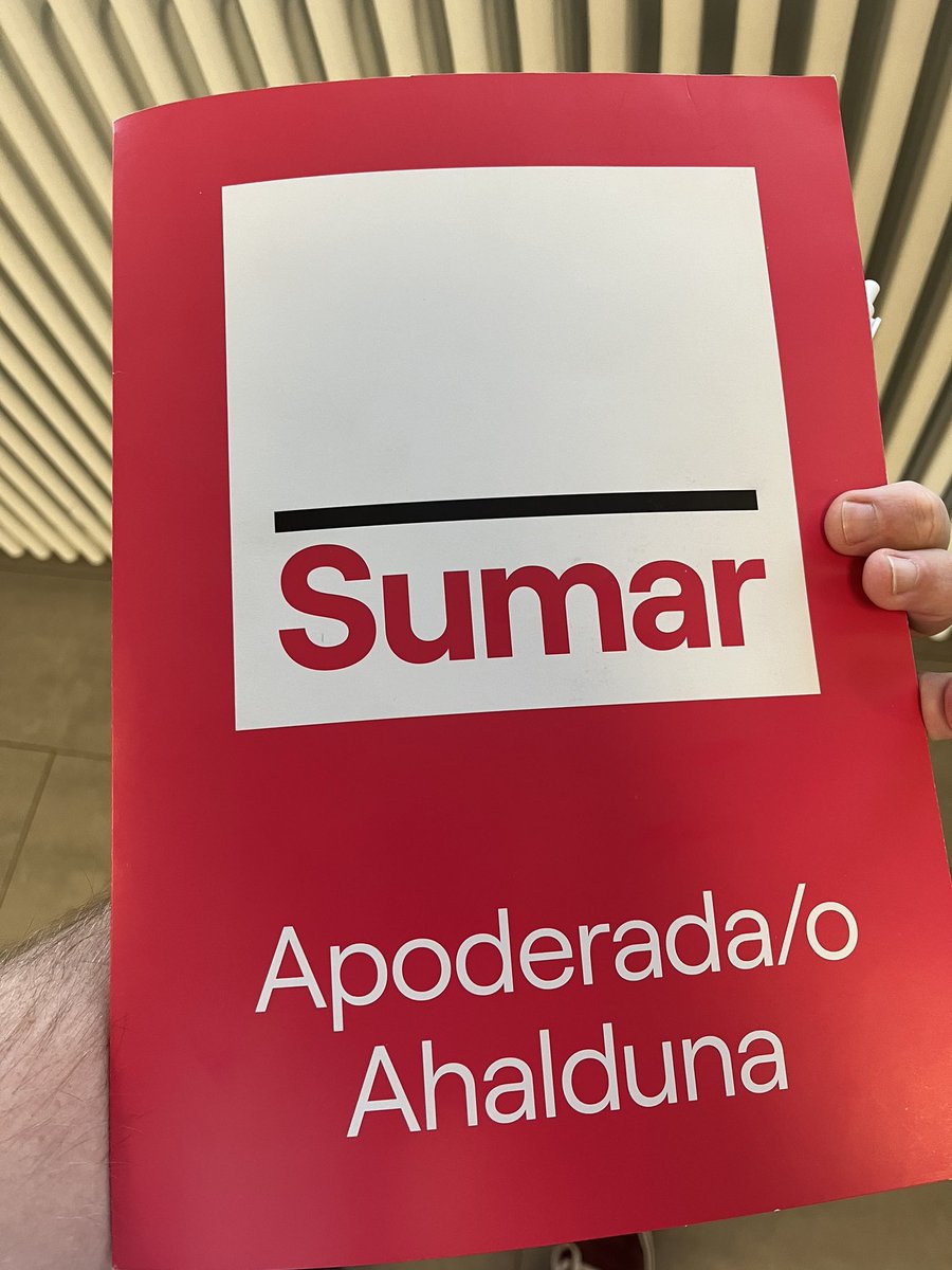 Con mucha ilusión!! 

Somos alternativa, somos futuro.

#EuskadiBerria #Sumar 

🩷➕