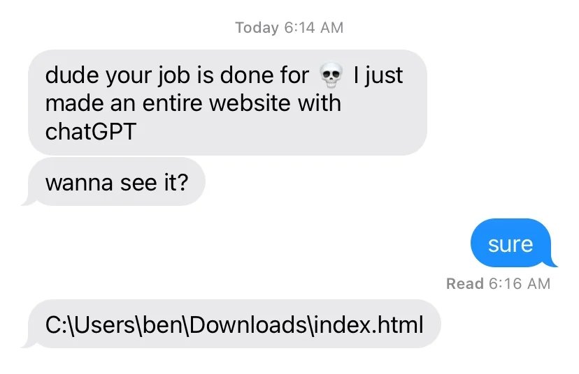 ProgrammersMeme's tweet image. Yeah, #AI and #ChatGPT are definitely taking over.