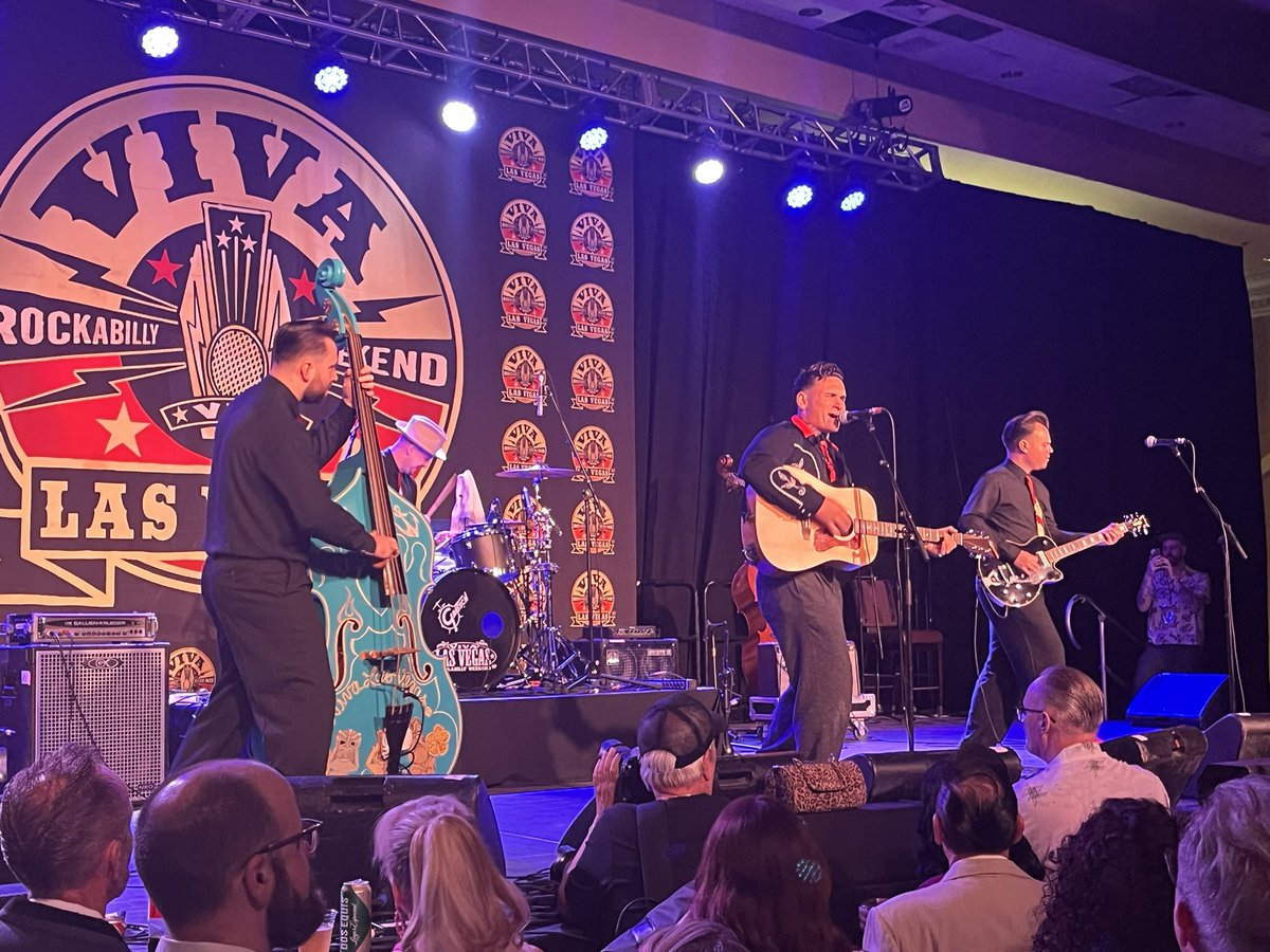 Sussex representation at Viva Las Vegas Rockabilly Weekend is strong! Toto & The Raw Deals tearing it up in the midnight set in the ballroom! #rockabilly #rocknroll #vivalasvegas #1950s