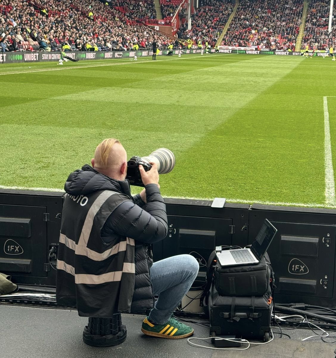 Snapped by Burnley fan, Will Irvine. Man at work.