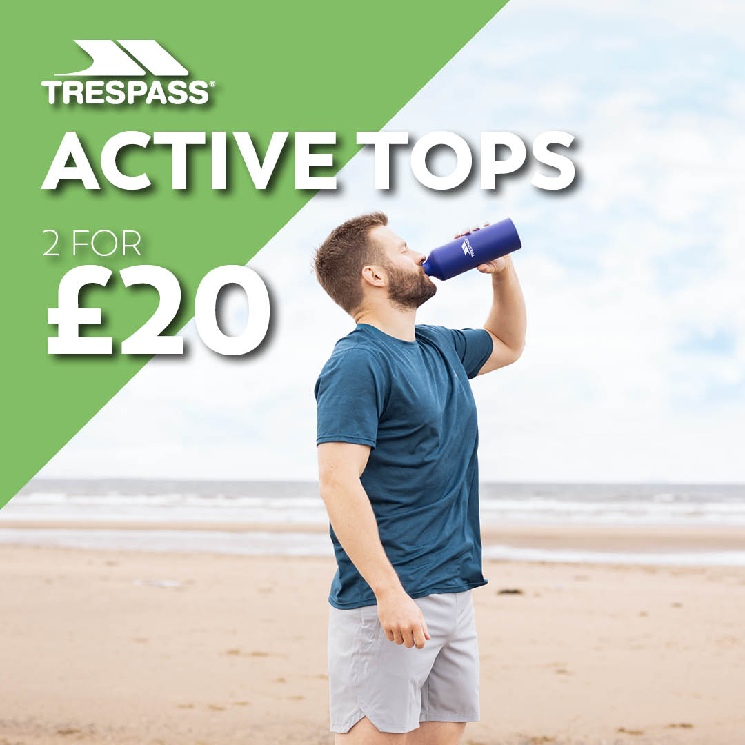 Elevate your workout game with @trespass' latest Active collection for Spring. These performance driven active tops designed for gym, cycling and ANY outdoor adventures. *Selected styles only. Offer valid instore now. Valid until end June.