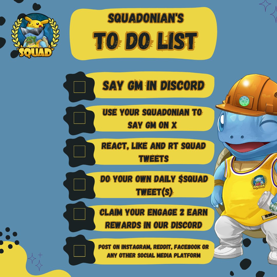 Are you checking of your To Do List today? Squadonians Assemble! $VET $BTC #BTC #Bitcoin