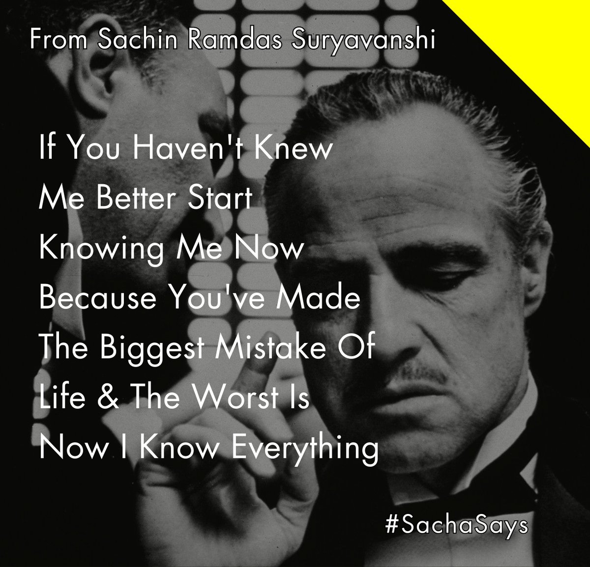 Sammy Wine Or Whisky ?
Sacha Everyone Knows You Neither Drink Nor Smoke. You Act Too Much Sacha
Sammy I Ask Your Taste Not Mine :)

#SachaSays
- Quotes From Sachin Ramdas Suryavanshi

#englishquotes #shortstories #talesofthemoment #mimarathi #motivationalquotes #मराठी #marathi