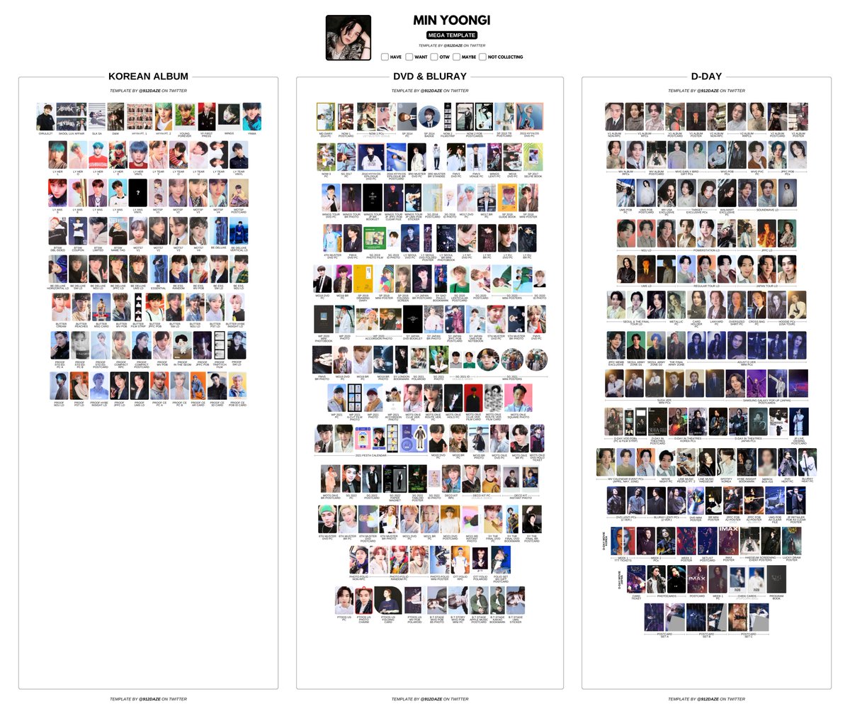 BTS PC PHOTOCARD WISHLIST WL TEMPLATES✨ ⭐️ MEGA Templates (SUGA