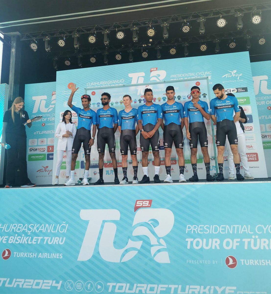 Today marks the first ever appearance at the Presidential Cycling Tour of Türkiye of Asia's super team Terengganu TSG. They're now headed by Eritrea's Merhawi Kudus who came 3rd overall at the TUR in 2019, one spot before... Remco Evenepoel. #TUR2024
