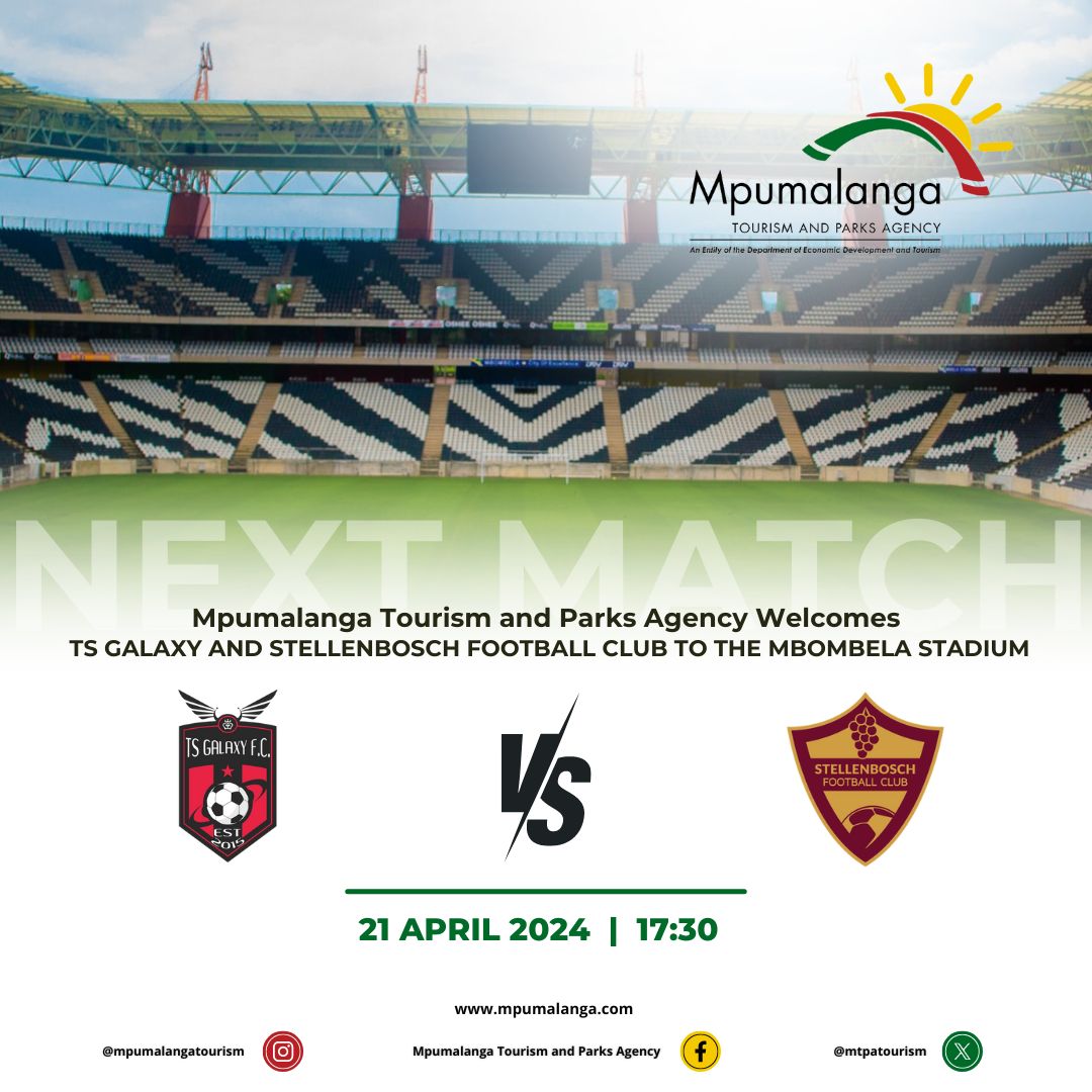The Mpumalanga Tourism and Parks Agency would like to welcome TS Galaxy F.C & Stellenbosch F.C to the place of the rising sun.

#DiscoverMpumalanga
#SportsTourism