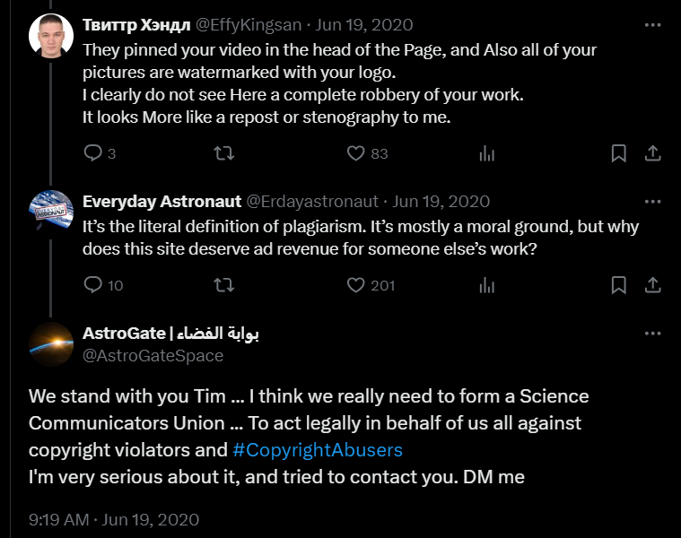 AstroGateSpace's tweet photo. @smartereveryday @Rainmaker1973 @X We should Create a #CreatorsUnion that can legally defend us from the big Mass Abusers of Copyright Laws and Freebooting.

We should DEMAND that @X &amp; (@ElonMusk) add Freebooting &amp; Disinformation to the report options to let us help find such accounts

#Freebooting 
#لصوص_المحتوى https://t.co/WyrTMekNws