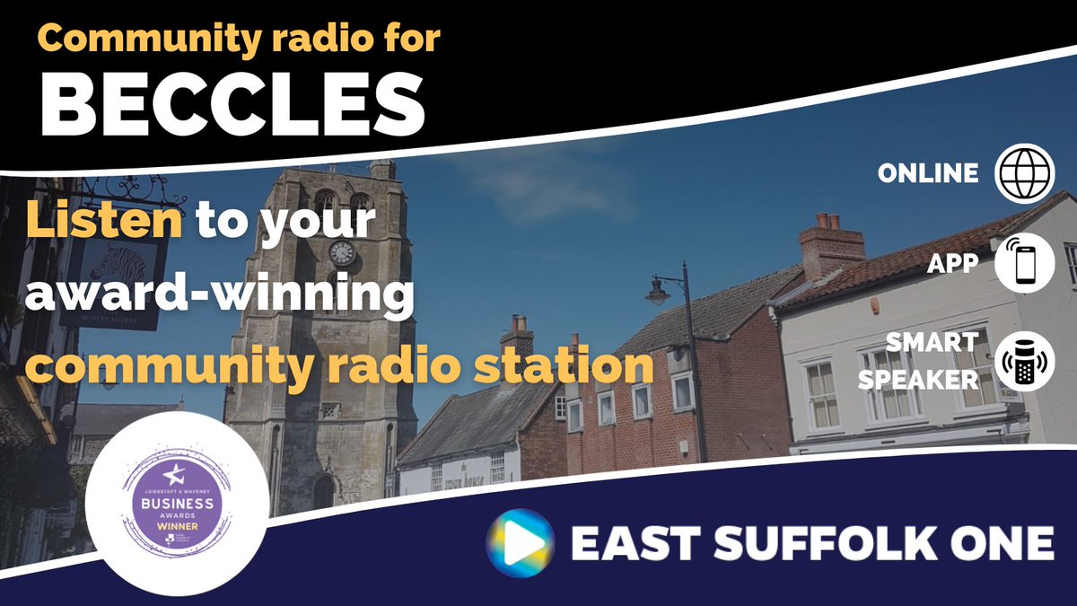 Tune into your AWARD-WINNING community radio station. Beccles! We're the heartbeat of your hometown. Everything East Suffolk and more of your favourite songs.Catch us on Alexa, visit our website, or download our new app today! #Community #Beccles #Suffolk eastsuffolk.one