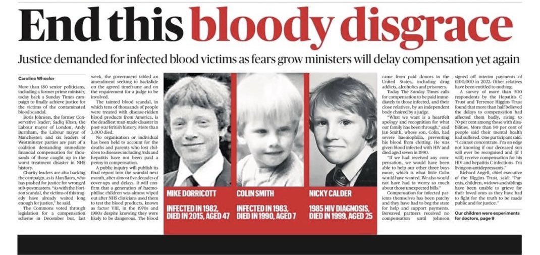 I back the crucial campaign led by @DianaJohnsonMP and campaigners to secure the long-overdue justice that victims of the contaminated blood scandal deserve. So many have died waiting for the compensation they are owed. It’s time for the govt to finally act.