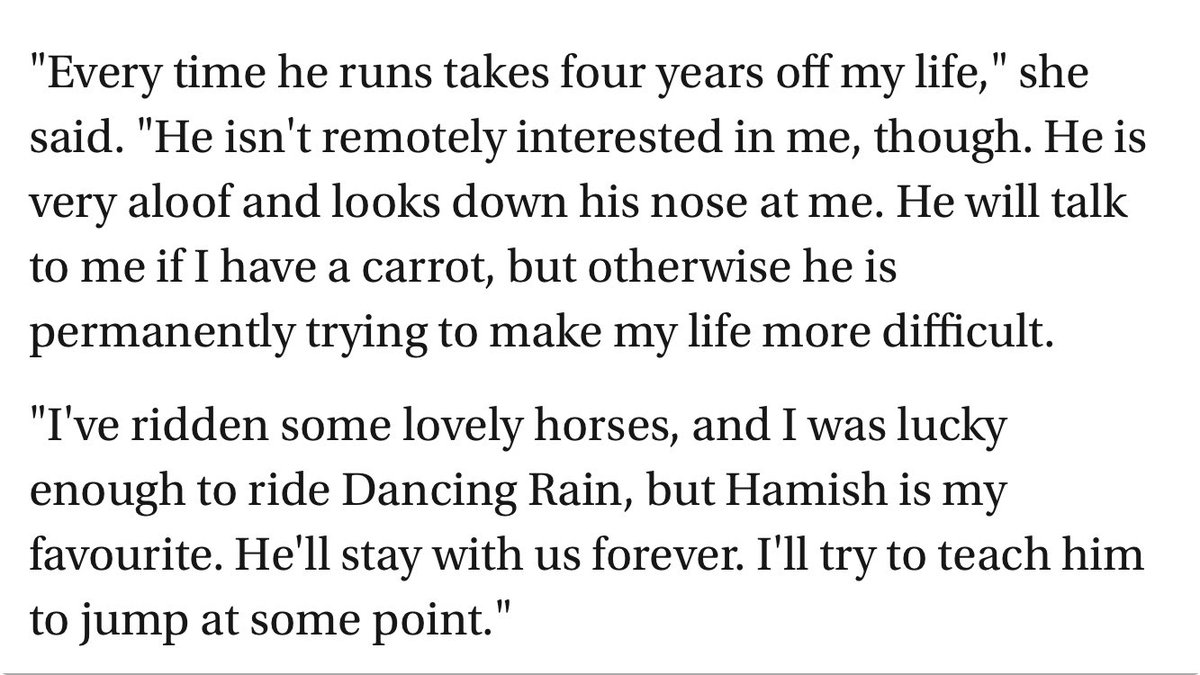 Words of praise from William Haggas about Willie Mullins and from Maureen Haggas about her all-time favourite horse Hamish. The fantastic star of Newbury’s show yesterday is the star of my @RacingPost Members’ Club piece from the track. shorturl.at/azDHO