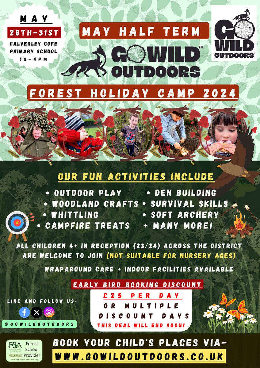 We have opened our holiday camp bookings for May half term holidays. We will be running this at Calverley Cofe only!
#haf2024 @BfdForestSchls #schoolholidays #horsforth #pudsey #calverley #farsley #northleeds #idle #guiseley #rawdon #rodley #hawksworth #idle #saltaire #shipley