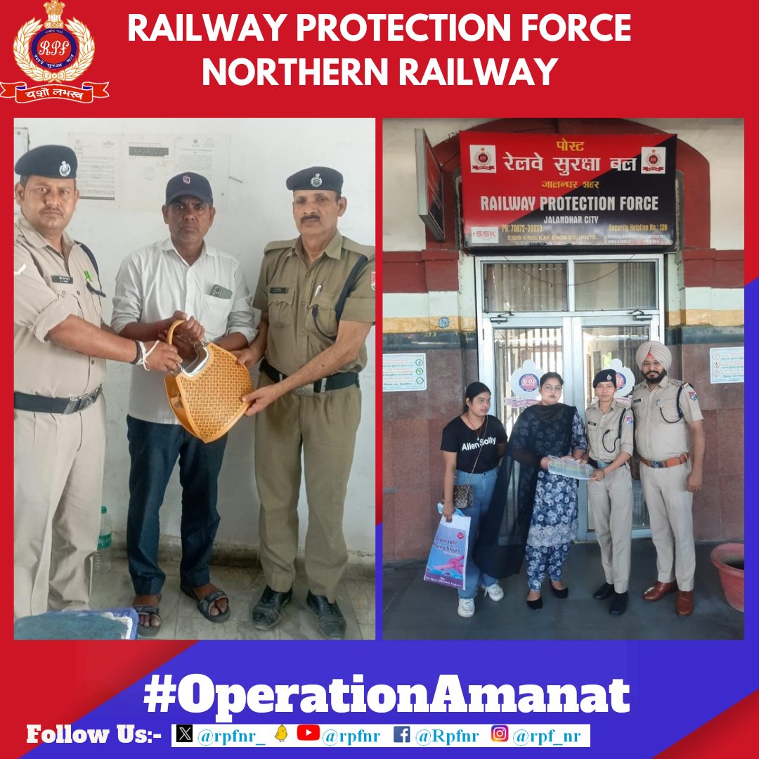*We value your valuables* Under #OperationAmanat #RPF NR located unclaimed bags and other valuable articles and returned to their rightful owners. @AshwiniVaishnaw @RailMinIndia @RailwayNorthern @RPF_INDIA
