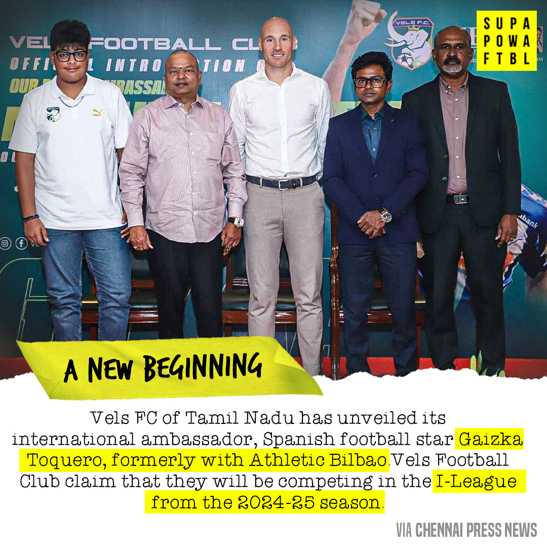 🚀 Exciting times ahead for Vels FC! 🚀 As Spanish football icon Gaizka Toquero will look to bring his wealth of experience from Athletic Bilbao to Tamil Nadu. Get ready, because I-League 2024-25 season is going to get exciting ! ⚽🔥 #VelsFC #GaizkaToquero #IndianFootball