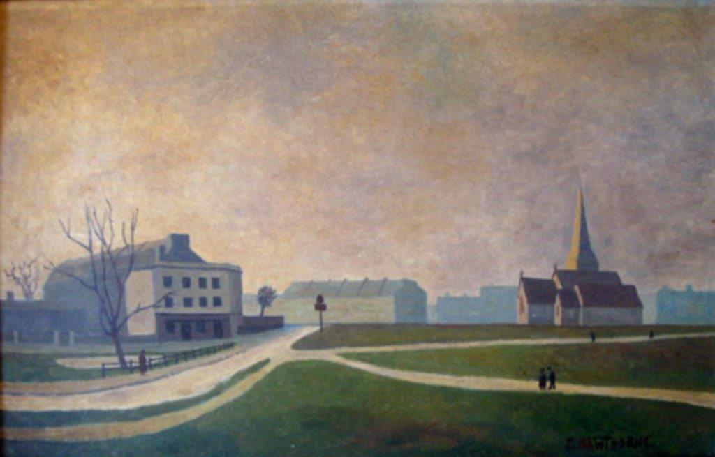 Good morning, Annie @Thunderoad75 & thank you, as always. With #LondonMarathon happening today, maybe this view of 'The Princess of Wales, Blackheath' by Elwin Hawthorne from 1934 might be appropriate. Good luck to all those taking part. #ElwinHawthorne #EastLondonGroup