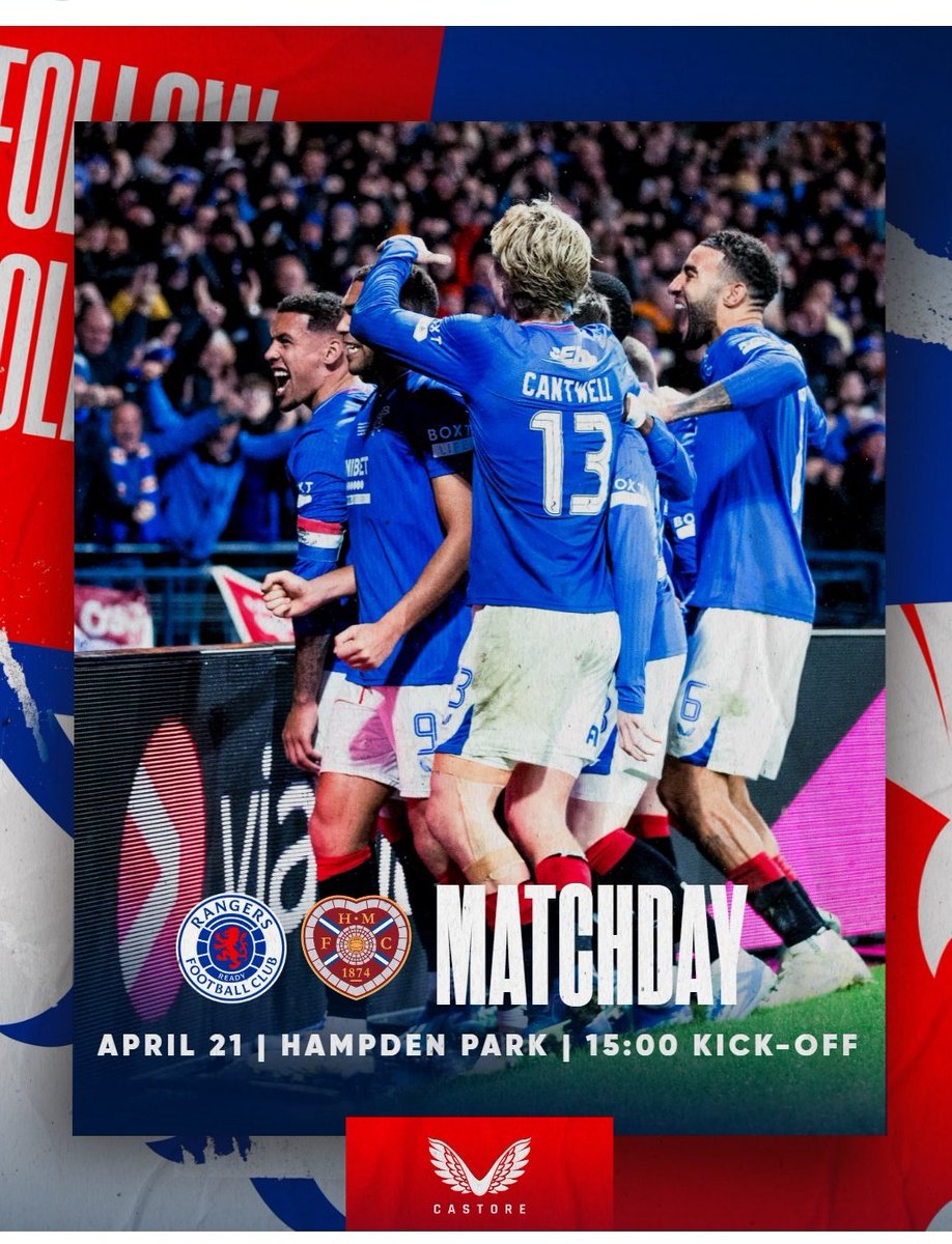 It's Match day pals
No surrender 
🇲🇽🏴󠁧󠁢󠁳󠁣󠁴󠁿🇬🇧
Vamos Rangers 
#ScottishCup