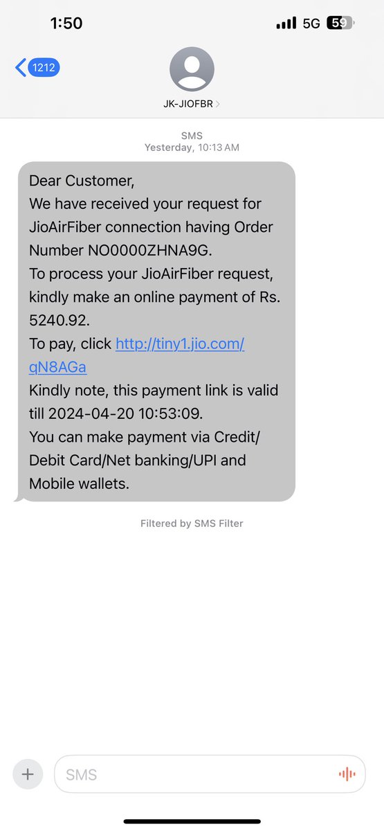 . @JioCare Hi, I booked a fiber connection for my office Conscient One Mall,Gurugram-109 on 19 April. after booking connection i paid 1000 rs & 5240.92 rs online. but till now no update of new connection