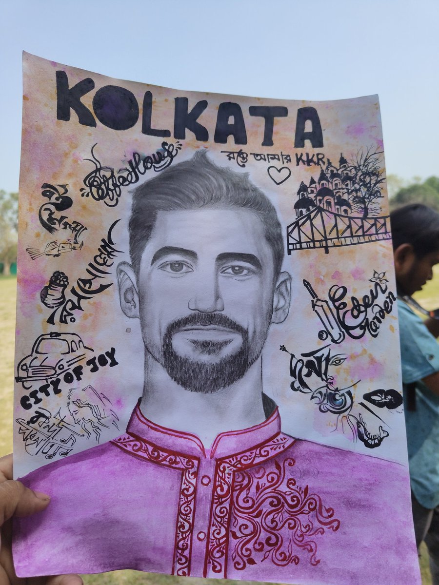 Painting of Mitchell Starc by a KKR fan.