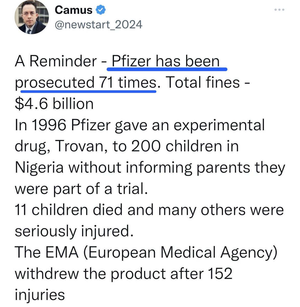 How many times has Pfizer been prosecuted? They knew...

#SafeAndEffective