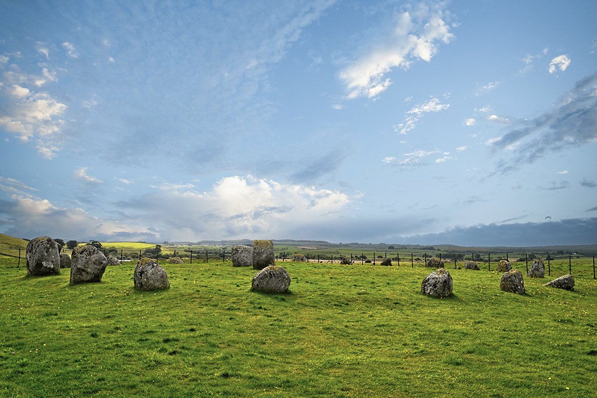 Torhousekie stone circle, Dumfries & Galloway.  #BronzeAge circle consisting of 19 stones with 3 in the centre.
#StandingStoneSunday #prehistory #Scotland