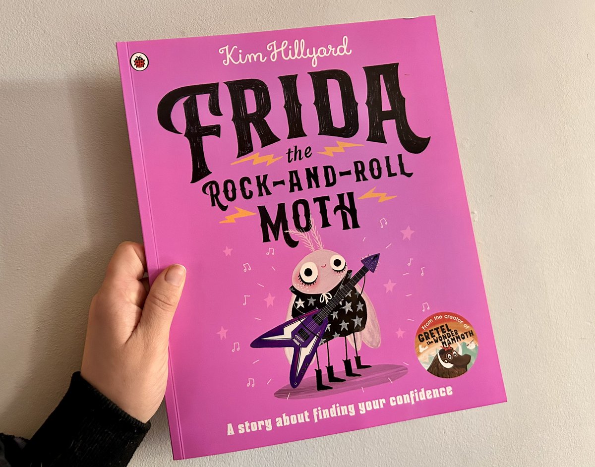 Well I’ve kicked off my morning with a power chord of positivity: #FridaTheRockAndRollMoth by @kimhillyard 🎸 🎶 I loved the message about not changing yourself to fit in and lettering your inner brilliance shine through.