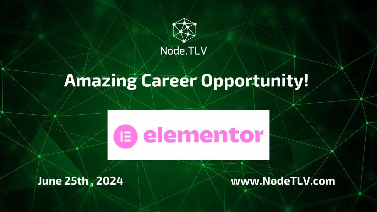 Looking for your next challenge as a Senior Full Stack Developer (Backend oriented)? Check out this great career opportunity by @elemntor ! elementor.careers/explore/co/rd/… @elementorli #CareerOpportunity #hiringnow #backenddeveloper #nodejs