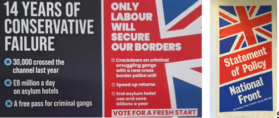 Staring in utter disgust yesterday (anniversary of Powell's rivers of blood speech) at StarmerLabour's ugly attempt to outflank Tories+ReformUK on nationalism+hateful rather than empathetic, human attitudes to refugees. I've seen that angled union jack style before...