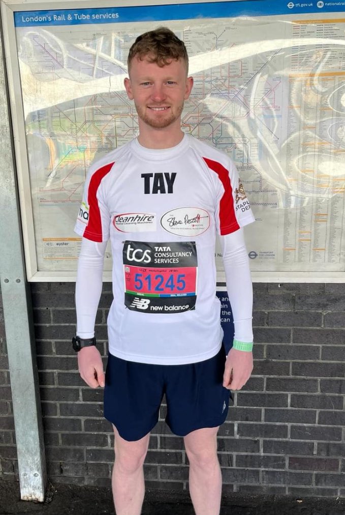 Good luck @t_prescott1 - we’re sure you will smash the @LondonMarathon 👊🏻💚