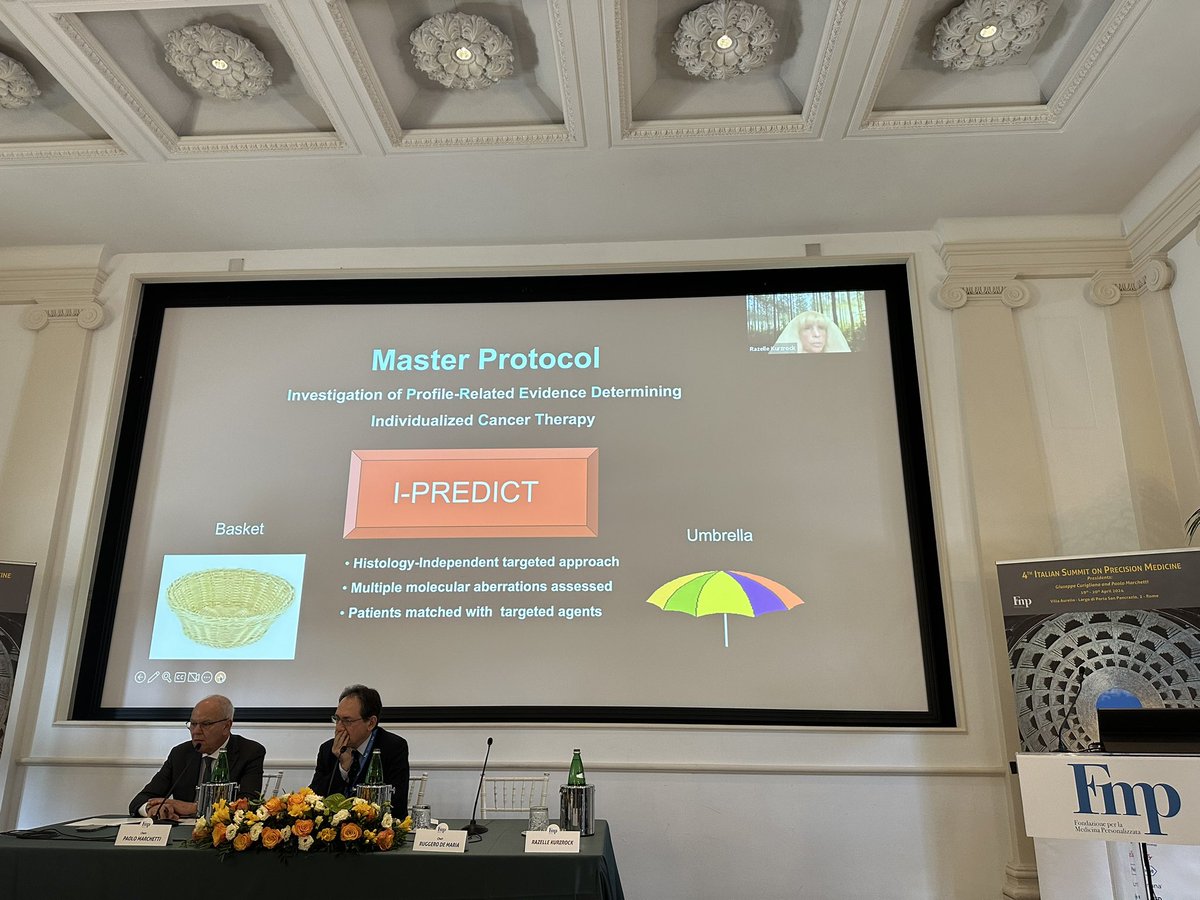 ⭐️Fantastic overview of the landscape of Precision Oncology 👉🏼why we need universal genomic testing (somatic+germline), I-PEDICT master protocol, N-of-1 studies 
, Personalized combination therapies &amp; AI in #PrecisionMedicine by the amazing  <a href="/Dr_R_Kurzrock/">Razelle Kurzrock, MD</a> at the Italian