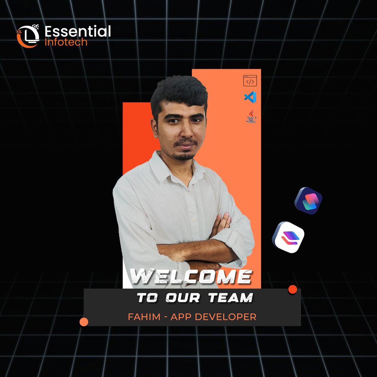 📷 Welcome, Fahim! 📷📷 We're thrilled to have you on board as our latest App Developer. We're delighted to have you join us. Your skills and enthusiasm will undoubtedly contribute to our success. #EssentialInfotech #ISOCertified #Bpo #Bacco #Basis #DigitalBangladesh