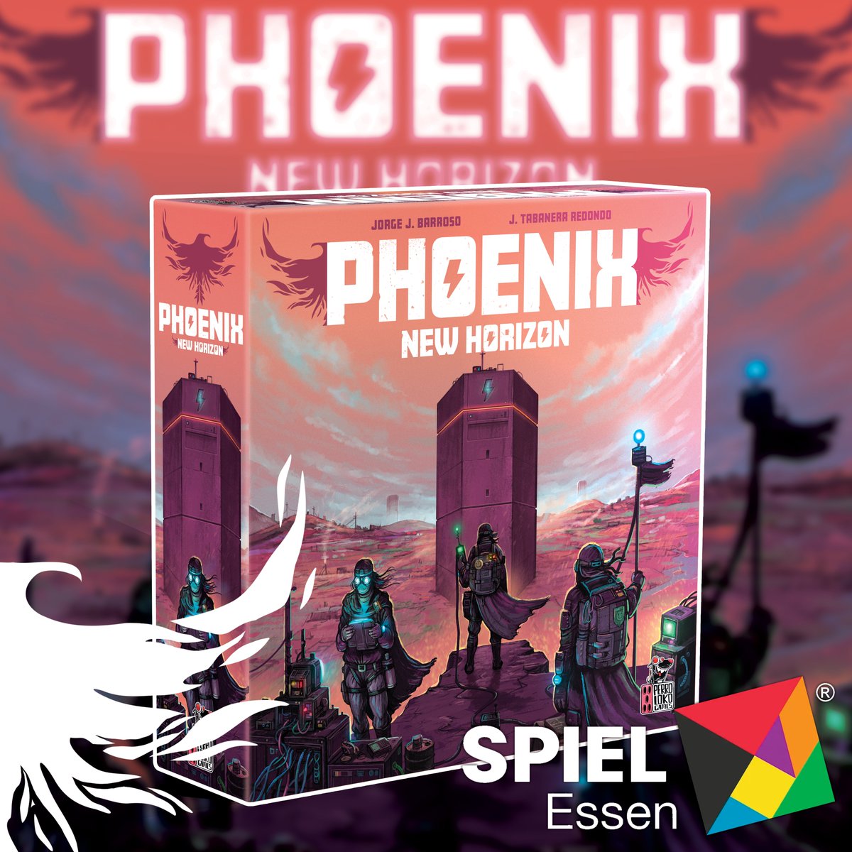 Si nos echaste de menos, aquí está el motivo!! 🥰#PhoenixNewHorizon, nuestro cuarto juego para 2024 y que presentaremos en @SPIEL_Messe 🔥🔥 donde este año volveremos con todo. Más información en @BoardGameGeek 👇👇 boardgamegeek.com/boardgame/4197…