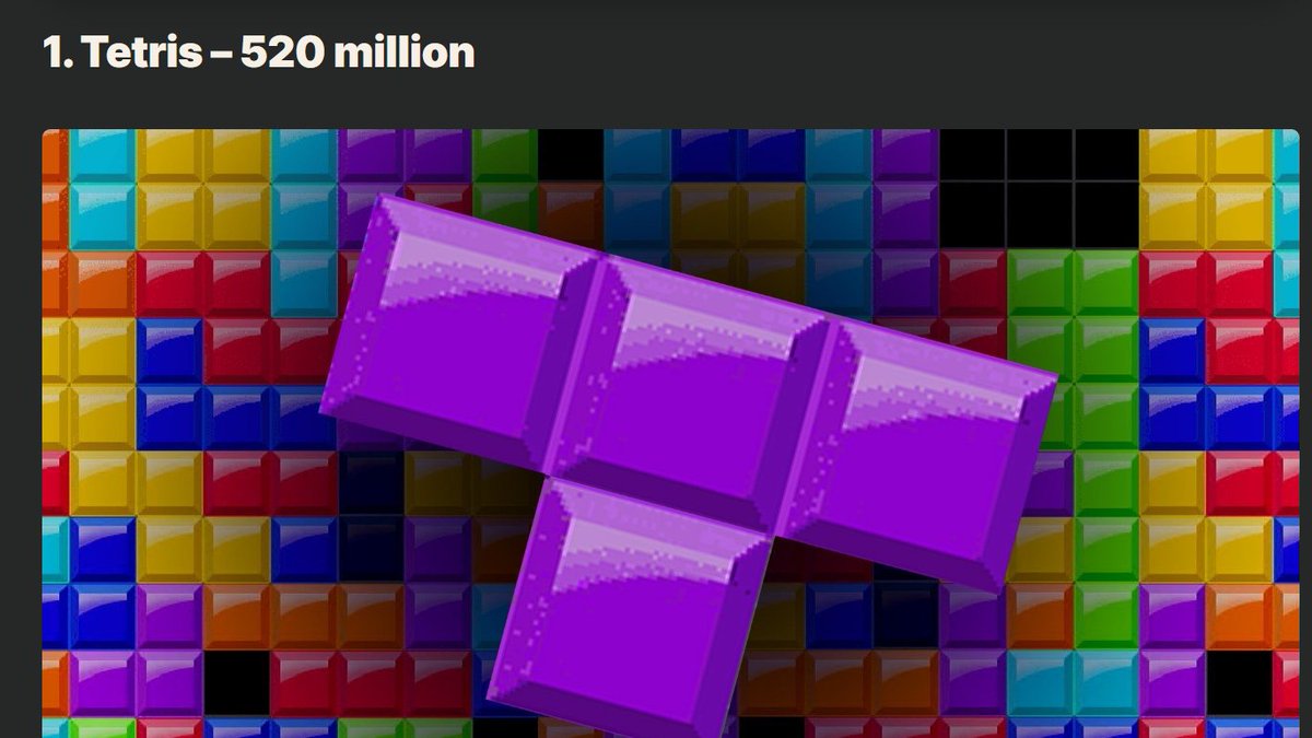 The most popular videogame of all time with over 520 million copies sold as of 2024 is still Tetris, a game made in the Soviet Union by a Soviet software engineer working for the Soviet Russian Academy of Sciences for a Soviet-made computer.