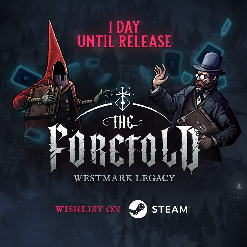 📢The Foretold: Westmark Legacy is out Tomrorrow! Wishlist now and don't miss out on this gothic horror adventure game with a unique and deep gameplay! store.steampowered.com/app/1746400/Th… #lovecraftian #cosmichorror #indiegame #TrailerTuesday #horror #theforetold
