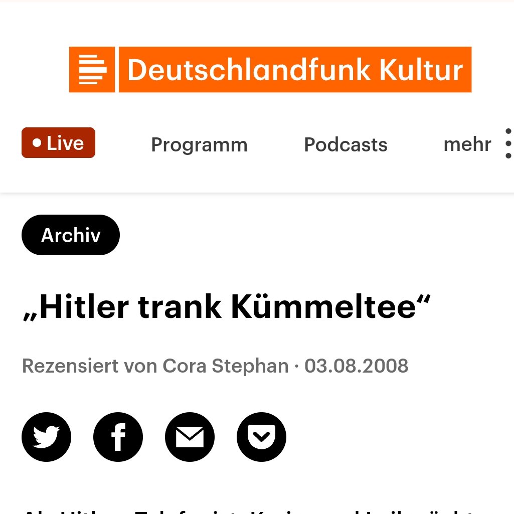 Kümmeltee ist Nazi.