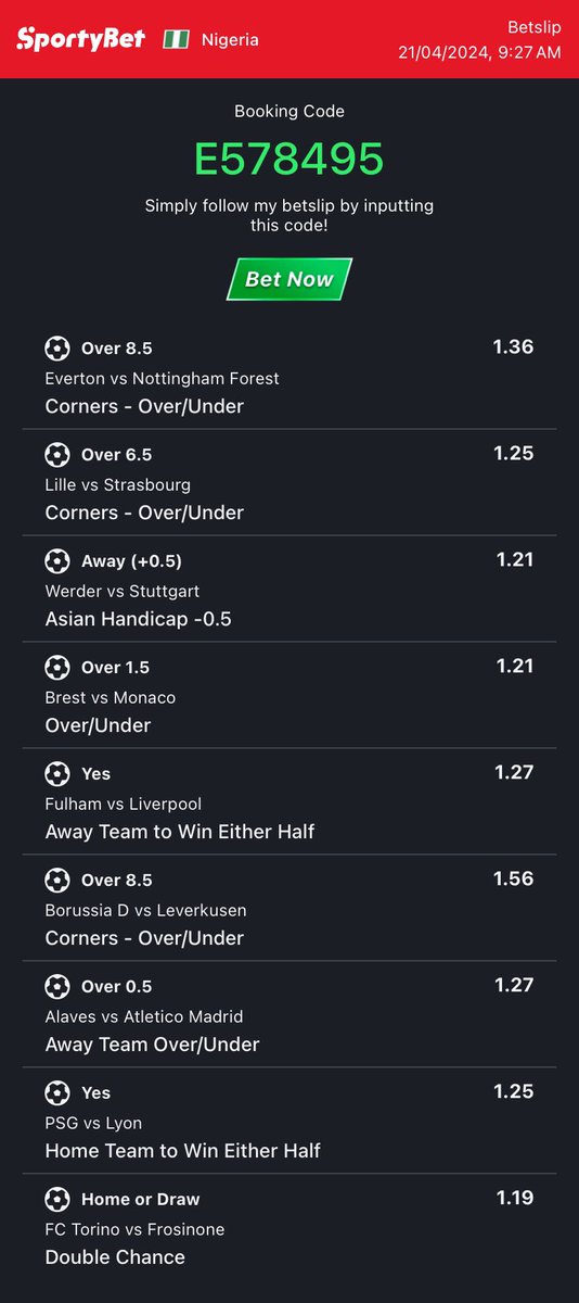 10 Odds ♻️ E578495. 🔞 @MULABETTING @Ada_Daddyya @Promisepunta @bettinghubgames @savinuch_ @Giftodds @only1Sabiboss_ @Ajebopunter @Kpstandfit @notoriouztips @ConvertedCode_1 @_kennyblaze1391