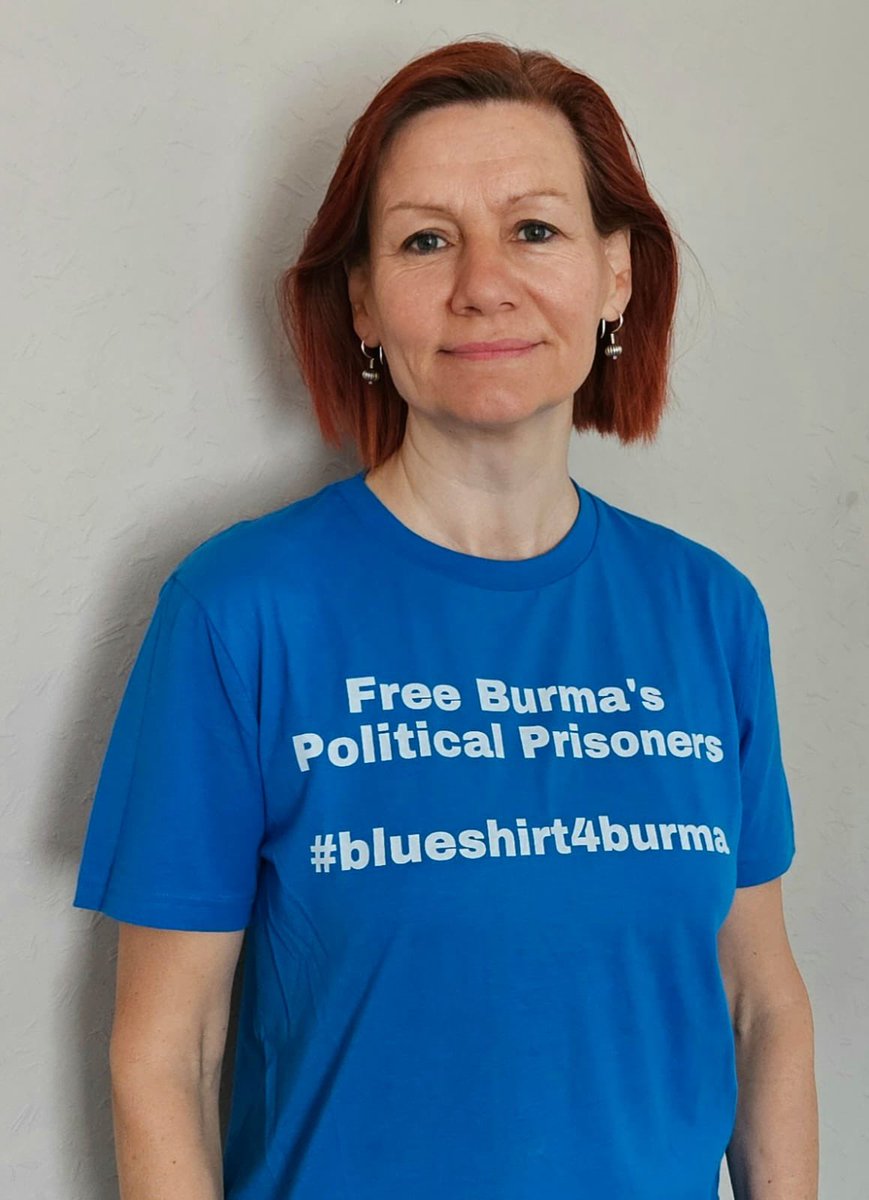 Wearing blue today for Blue Shirt Day - in solidarity with Burma’s political prisoners. More than 20,000 political prisoners are currently detained by the Burmese military. That’s why we must keep up the pressure for all political prisoners to be released. #BlueShirt4Burma