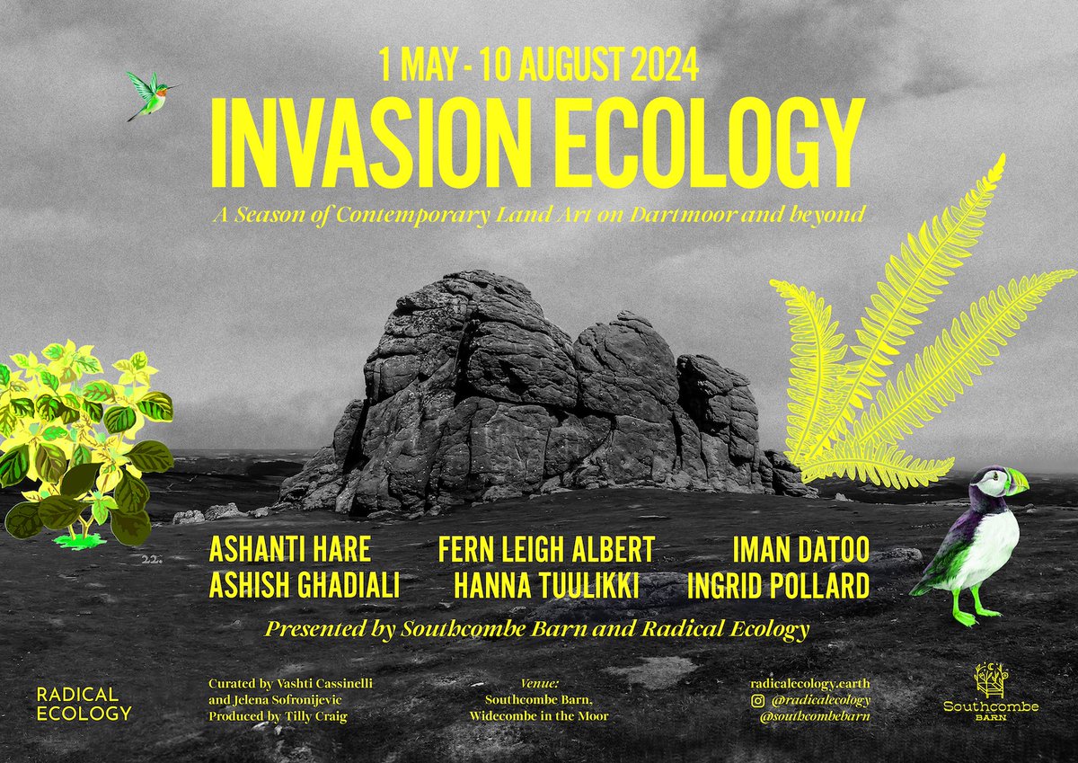 Looking forward to being a part of 'Invasion Ecology' at Southcombe Barn w/ Radical Ecology @ashghadiali and @HannaTuulikki @ImanDatoo #IngridPollard #AshantiHare #Dartmoor #wildcampers