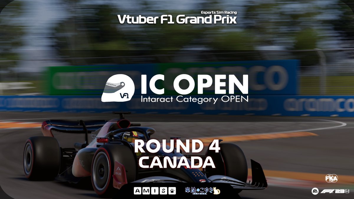 Tonight is #VtuberF1GP 2024season IC OPEN Round4 CanadianGP 🇨🇦

Round4 is at the Circuit Gilles-Villeneuve in Canada.🏁

◇ SCHDULE (JST)
Qualifying 21:00 - ☀️
RACE 22:00 - ☀️
youtube.com/live/KleL6Iaum…

#F1 #F1eSports #F123Game #CanadianGP