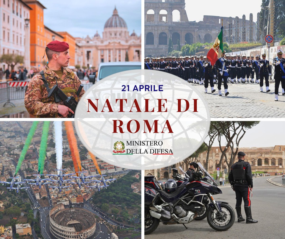 '2777° #NatalediRoma, un'occasione per celebrare la storia millenaria della nostra Capitale. Un'eredità inestimabile in termini di valori, cultura e tradizioni. Auguri #Roma, da parte mia e degli uomini e donne della Difesa che, con il loro impegno quotidiano, onorano e difendono