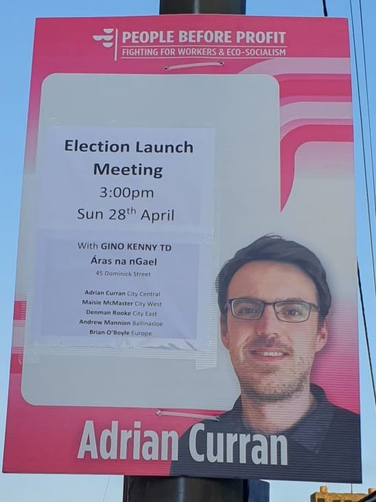 People Before Profit Galway election launch coming up with @Ginosocialist, all our local candidates, and MEP candidate @Brian_OBoyle1 @maisiemcpbp @SocialistDenman @AMannionPBP #Galway #LE24 #GalwayCityCentral