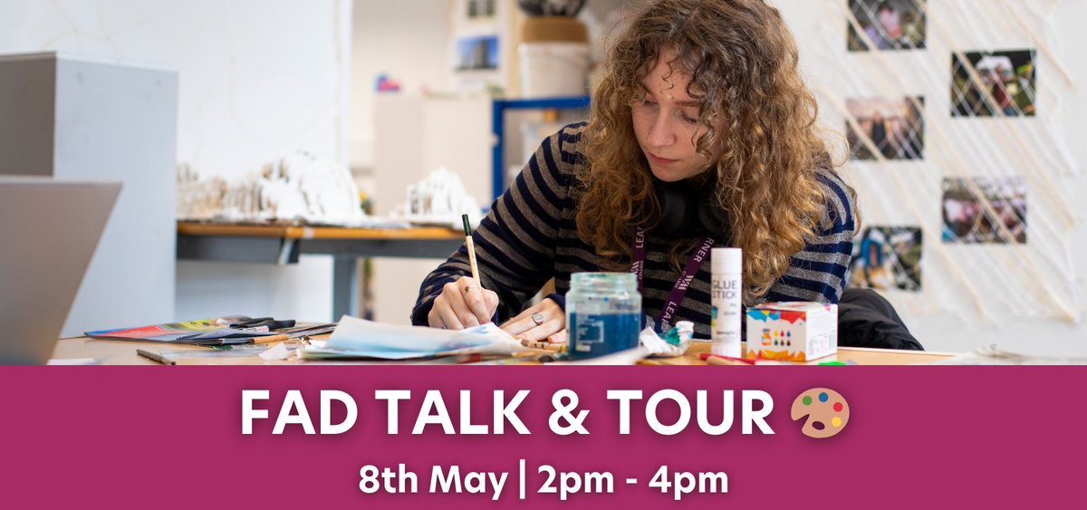 Join us in May for our exciting FAD Talk & Tour event 📣 Discover our one year Foundation Art and Design Diploma course, tour our refurbished studios and explore our facilities ✨ 8th May | 2pm - 4pm | Book now 👉 bit.ly/3VXHxrD #inspiringlearning #FAD #event #joinus