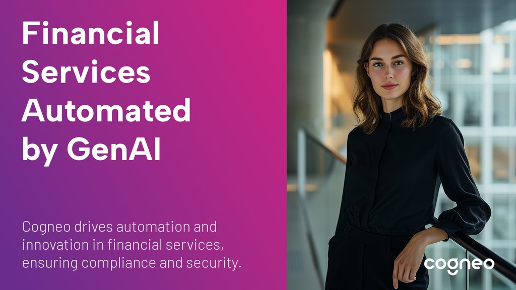 Embrace the future of finance with GenAI. Automate processes, ensure compliance, and secure operations with Cogneo. #Fintech #GenAI #FinancialServices #Automation #Compliance #Cogneo