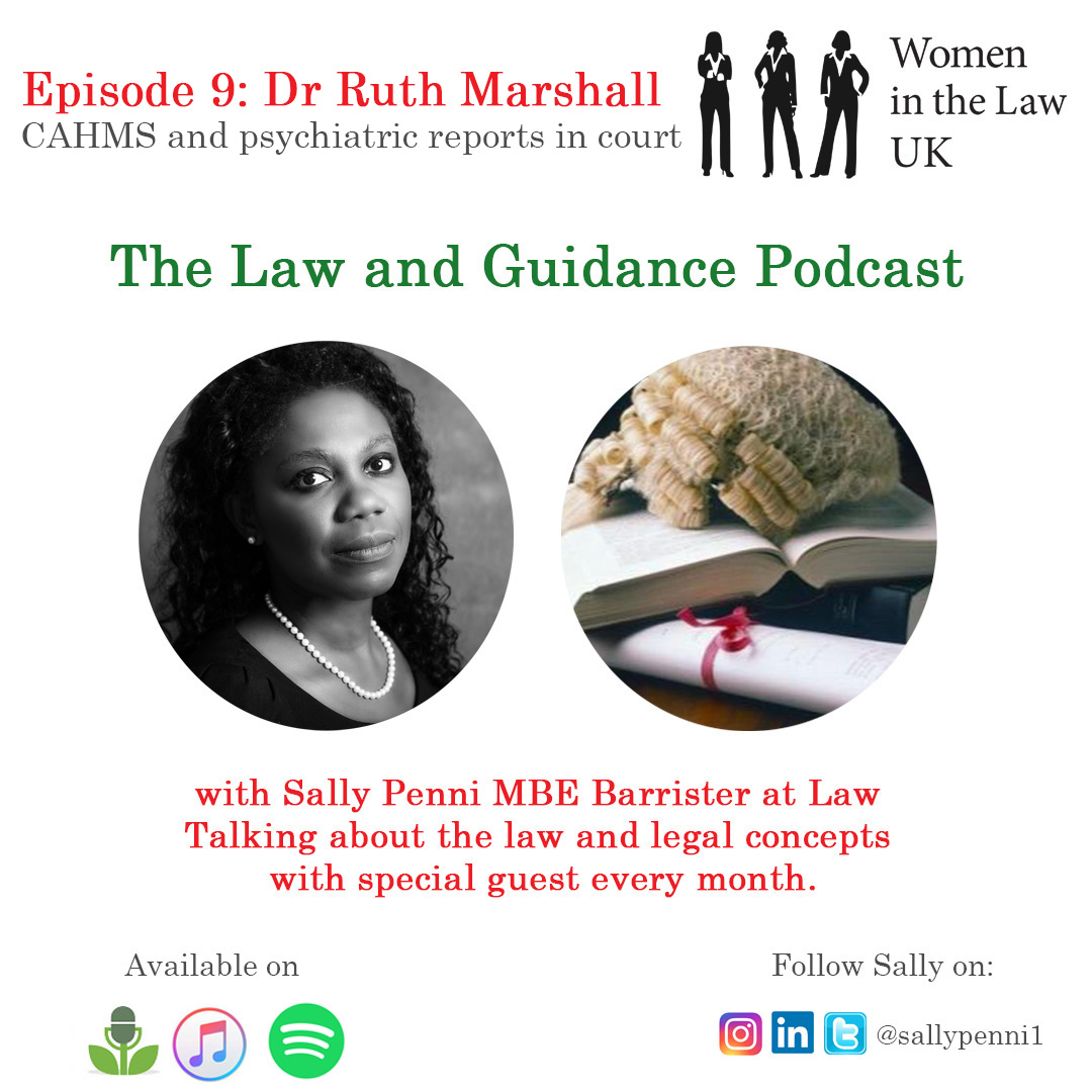#Psychiatrist Dr Ruth Marshall regularly writes reports for #court and talks to @sallypenni1 about #mentalhealth in the #CriminalJusticeSystem, in her #LawandGuidance #podcast. Don't miss this insightful episode: ow.ly/KKAq30sAWos #fitnesstoplead #practiceoflaw #law