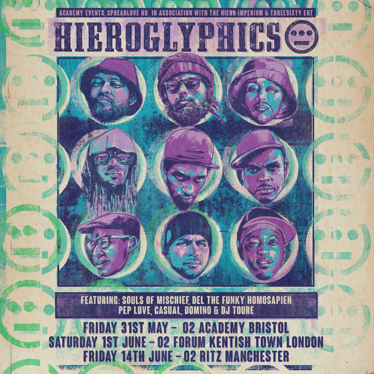 Don't miss this once-in-a-lifetime opportunity to see California’s influential hip hop crew @HieroImperium for the very first time, in the UK. 📆 Fri 31 May @O2AcademyBris 📆 Sat 1 Jun @O2ForumKTown 📆 Fri 14 Jun @O2RitzManc 🎟️ Find tickets 👉 amg-venues.com/EeBH50QQZ6I