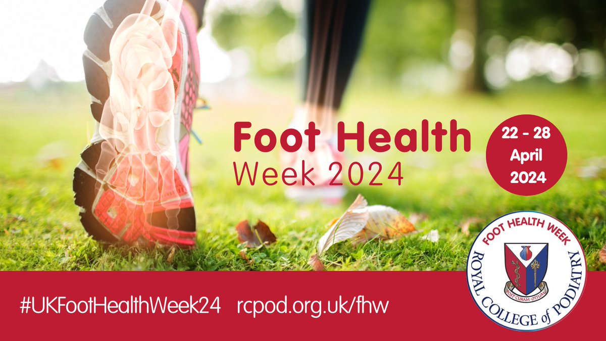 Foot Health Week starts tomorrow! Find out more, and download your resources now, at rcpod.org.uk/fhw #UKFootHealthWeek24