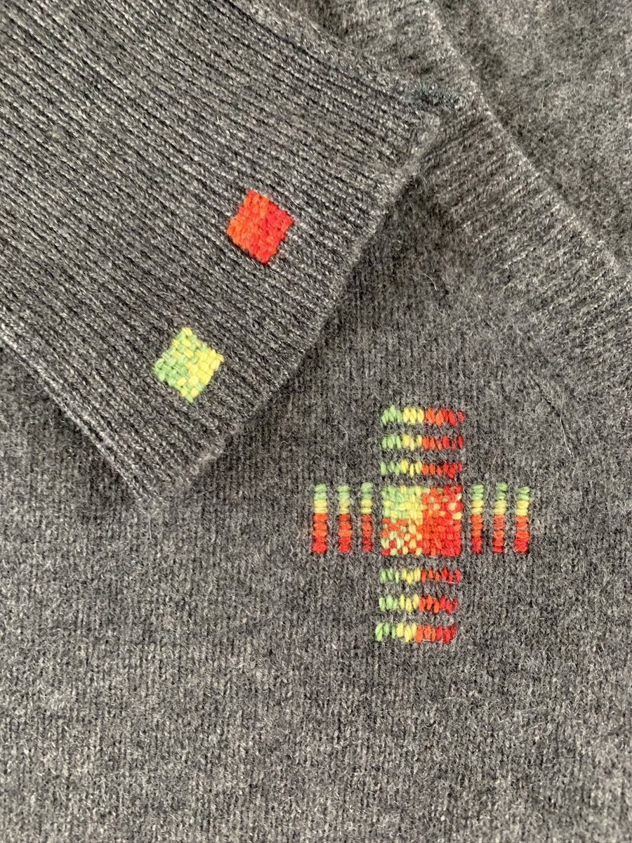 Fixing small moth holes by turning them into colourful features! 

#visiblemending #darning #repair #makedoandmend #lovedclotheslast #reducewaste #SustainableLiving