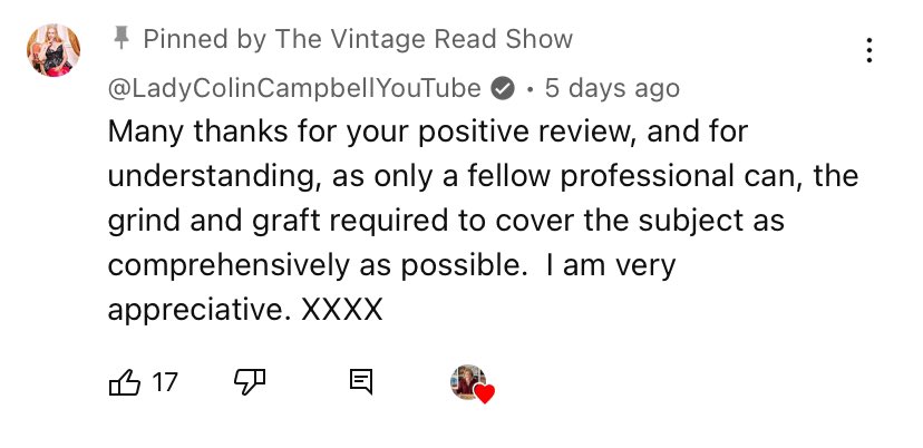 Thrilled to hear the one and only #ladyc liked my #bookreview of her expanded & updated edition of Meghan and Harry, The Real Story , Persecutors or Victims.
Now it has the author’s approval, you can watch it here! 👇

🔗youtu.be/zzsX2yuaeJY