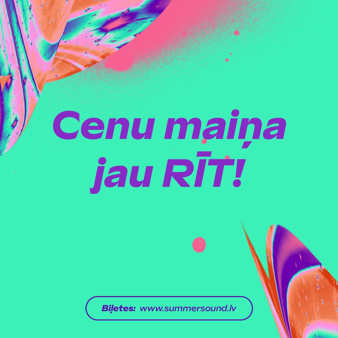 Daudziem nepatīk pirmdienas, tàpēc izmanto šodienas priekus maksimāli - tiec pie #summersound2024 biļetes lētāk! 🔥 
Tu taču zini, ka 2. un 3. augustā būs karsti! 🔥🔥🔥 Tad kāpēc vilcināties?! 
🔗 summersound.lv/tickets
