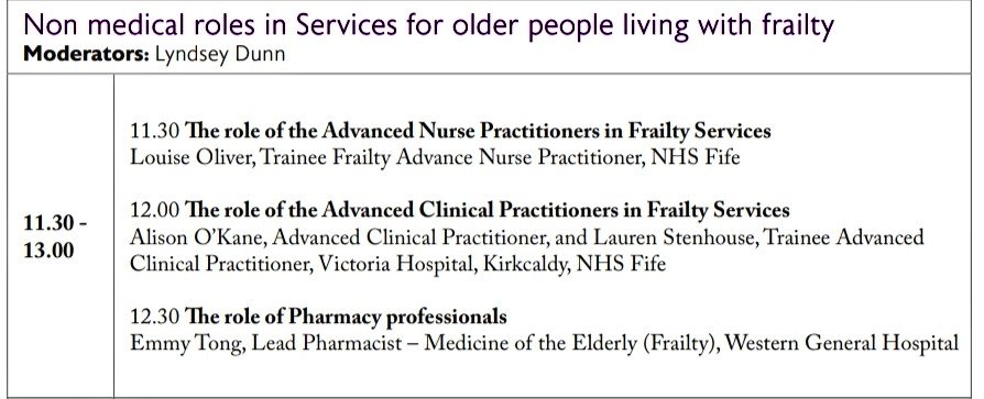 🔉Calling all Nurse & AHP colleagues ➡️Do U work with older adults ➡️ R U passionate about improving care ➡️ You don't want to miss this session ⬇️ Join us for the Scottish🏴󠁧󠁢󠁳󠁣󠁴󠁿 Spring Meeting @GeriSoc in Edinburgh April 26th & hear from the Amazing Frailty Team in Fife #NurseAhp