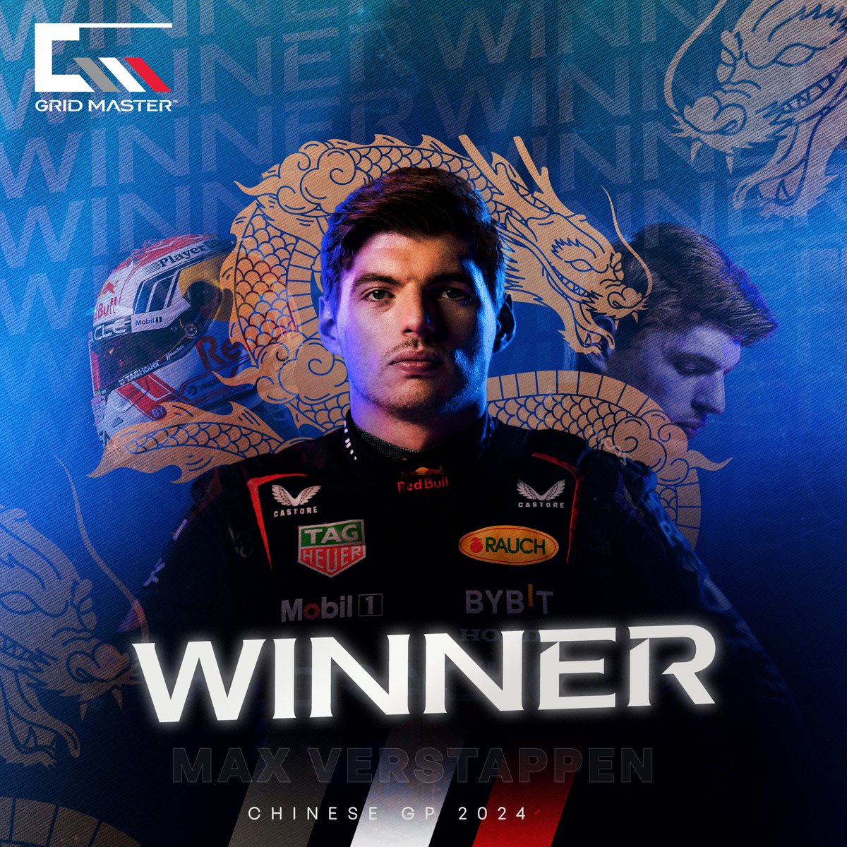 gridmaster_live's tweet image. Max Verstappen clinches victory at the Chinese GP! Dominating the track in Shanghai, Verstappen sails past two safety cars to seize his latest triumph. 🏆 Join GridMaster and you could be celebrating at the next big race! 🎉

#gridmaster #F1 #ChineseGP  #maxverstappen